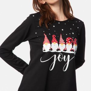 WOMEN'S BLACK X-MAS JOY MINERVA PAJAMAS