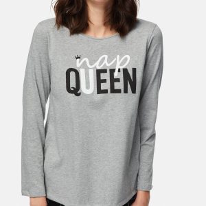 WOMEN GRAY MEL. NAP QUEEN MINERVA PAJAMAS