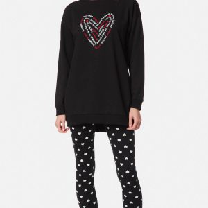 WOMEN'S BLACK LOVE MINERVA SWEATSHIRT PAJAMAS