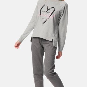 WOMEN GRAY MEL. AMOUR-MOON MINERVA SWEATSHIRT PAJAMAS