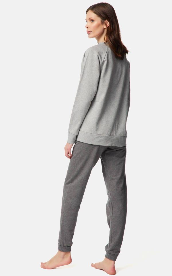 WOMEN GRAY MEL. AMOUR-MOON MINERVA SWEATSHIRT PAJAMAS