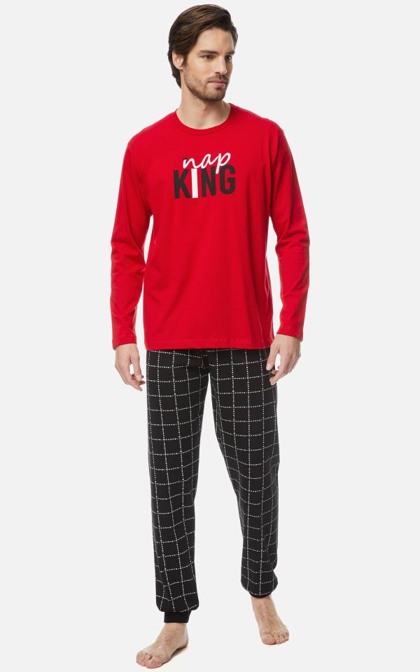 MEN'S RED PAJAMAS NAP KING MINERVA