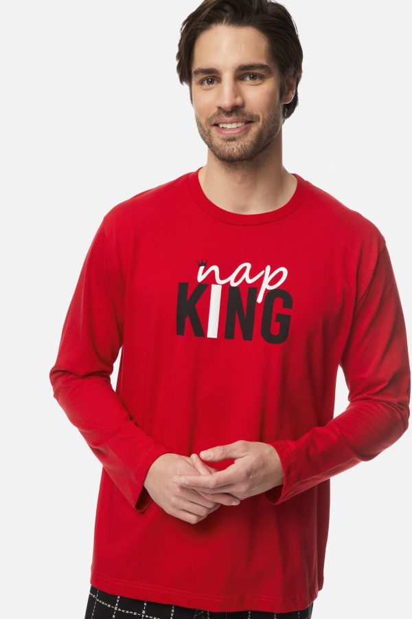 MEN'S RED PAJAMAS NAP KING MINERVA